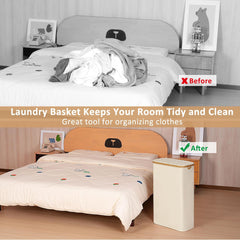 Foldable Laundry Storage Basket Offwhite-L