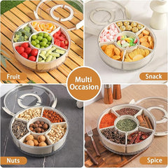 Divided Snack Box with Lid-Round