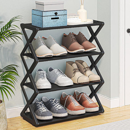 4 Layer Shoe Storage Shelf-Black