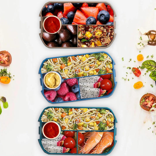 2 Pcs Lunch Box & Bottle Set-Blue