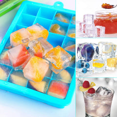 24 Holes Silicone Ice Cube Tray With Cover