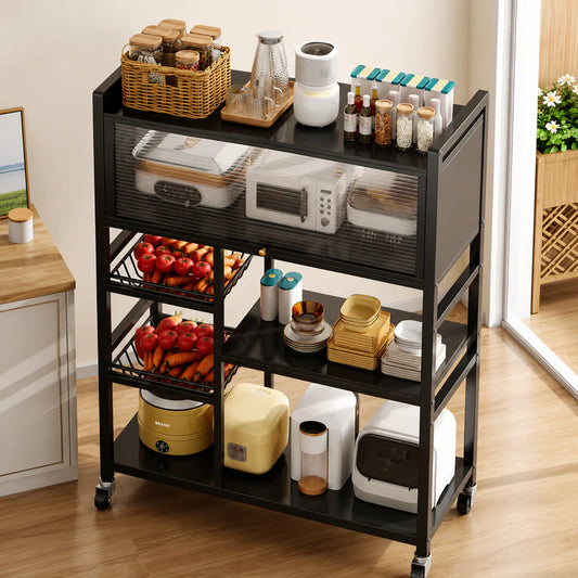 Kitchen Storage Rack with Cabinet