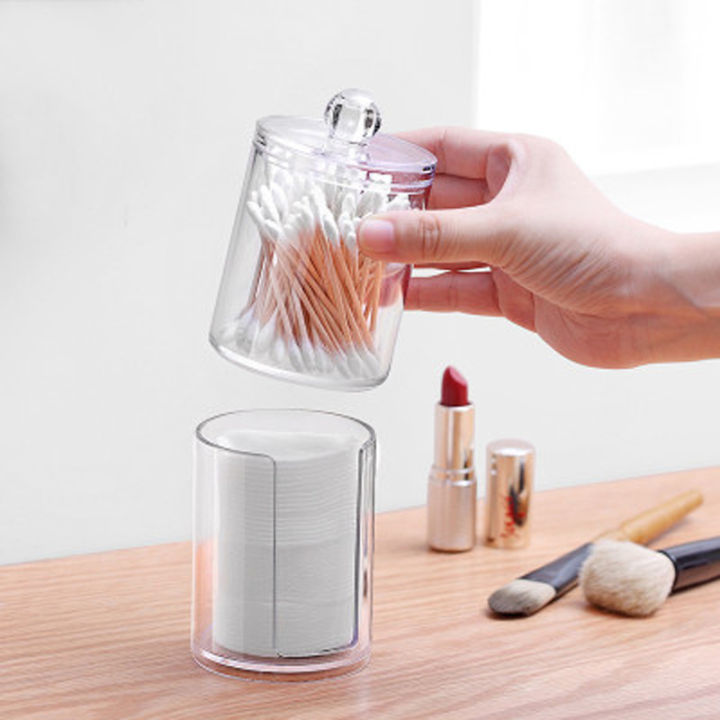 2 in 1 Acrylic Cotton Swab Holder