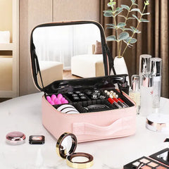 Portable Lighted Makeup Organizer-Pink