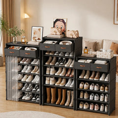 Dustproof Shoe Rack Organizer with Storage Drawers