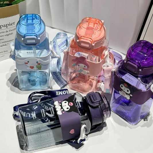 Cartoon Design Water Bottle-Purple
