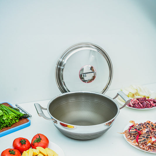 Double Handle Laser Coating Wok 36cm