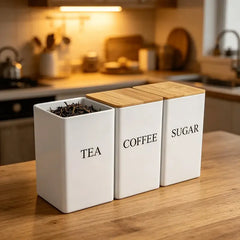 3 Pcs Metal Storage Jar Set