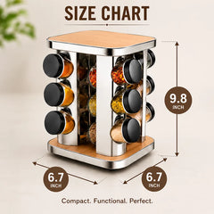 Rotating Spice Rack with Wooden Top
