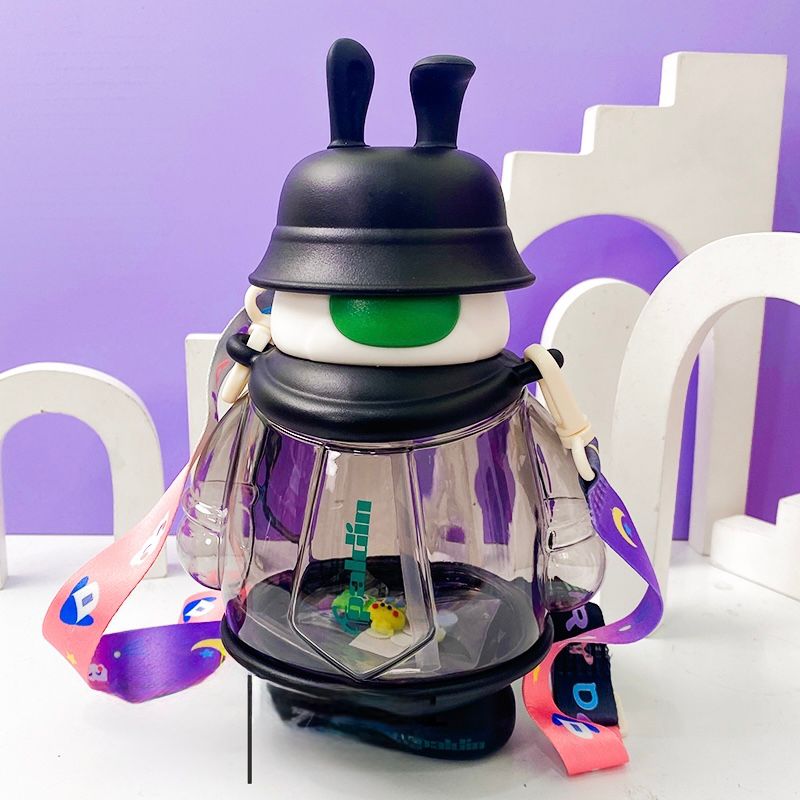 Space Rabbit Sipper Bottle -Black