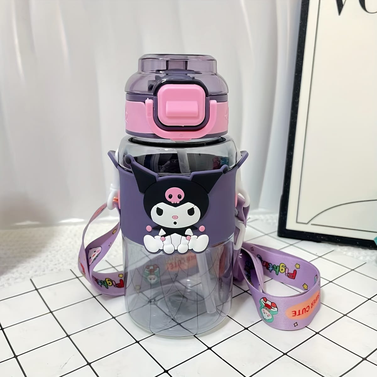 Kitty Water Bottle-Black