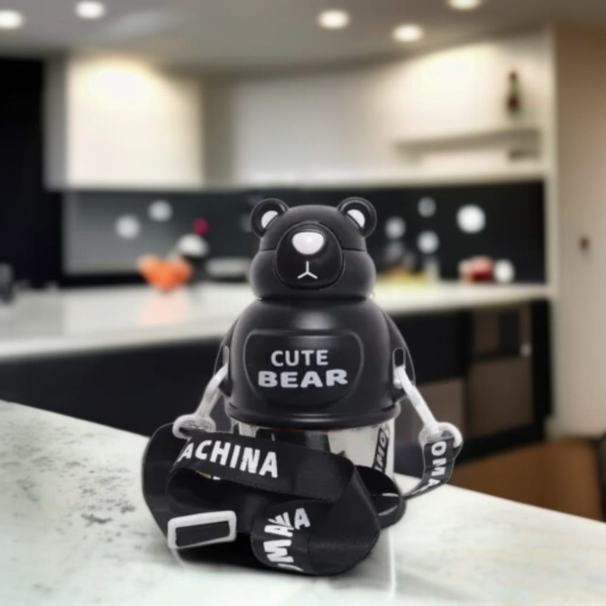 Bear Shape Water Bottle-Black