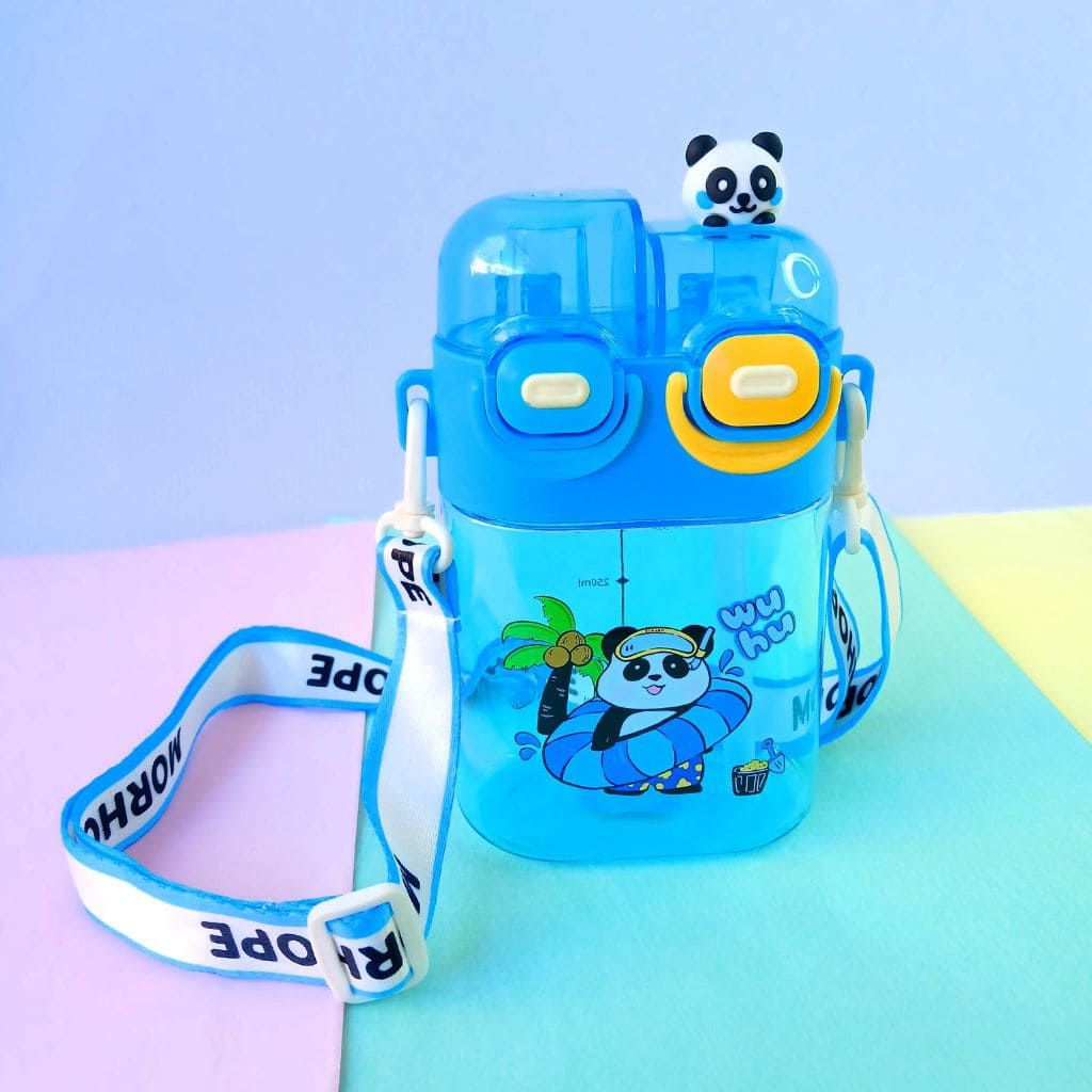 Adorable Dual Compartment Water Bottle-Sky Blue