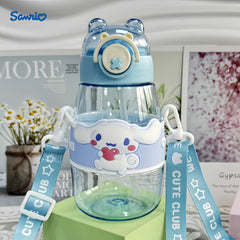 Cartoon Transparent Sports Water Bottle-Blue