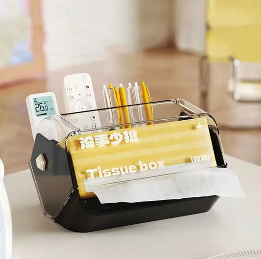 Durable Plastic Anti Slip Tissue Box-Black