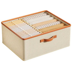 2 Partition Foldable Wardrobe Organizer-Offwhite
