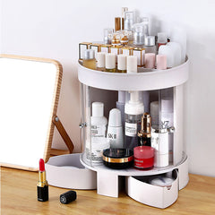 DRESSING TABLE ORGANIZER WITH 2 ROTATING JEWELRY DRAWERS