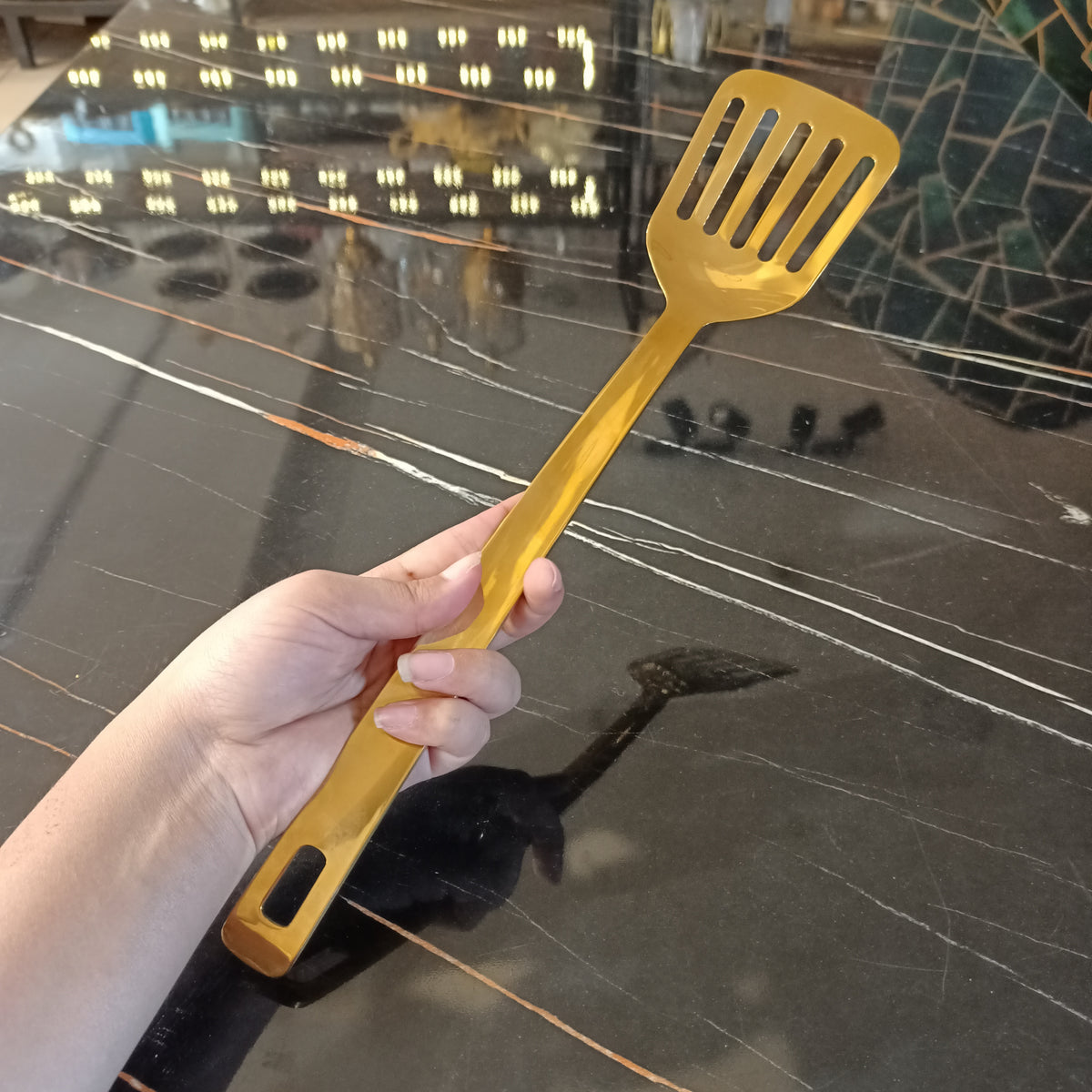 1 Pc Golden Cooking Spoon