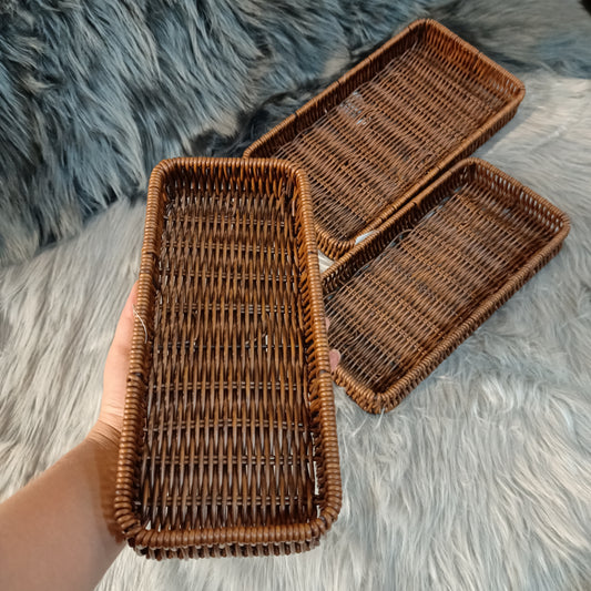3 Pc Cane Basket Set