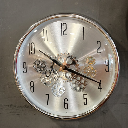 Gears Wall Clock (Silver)