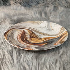 Melamine Rice Plate Brown Marble Texture