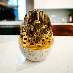 Golden 24 Piece Stainless Steel Cutlery Set