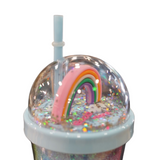 Double Layer Rainbow Straw Cup