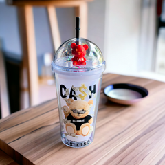 Space Wall Design Cute Sipper Glass