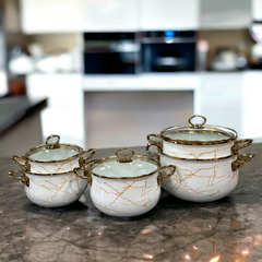 Ceramic Coating Cooking & Serving Pots-White