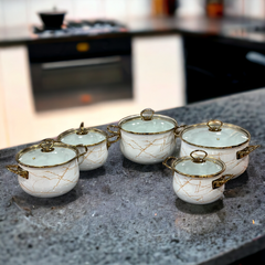 Ceramic Coating Cooking & Serving Pots-White