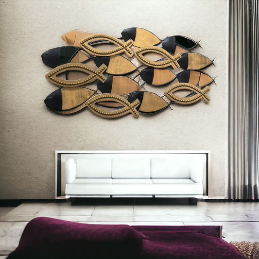 Metal Fish Design Wall Hanging