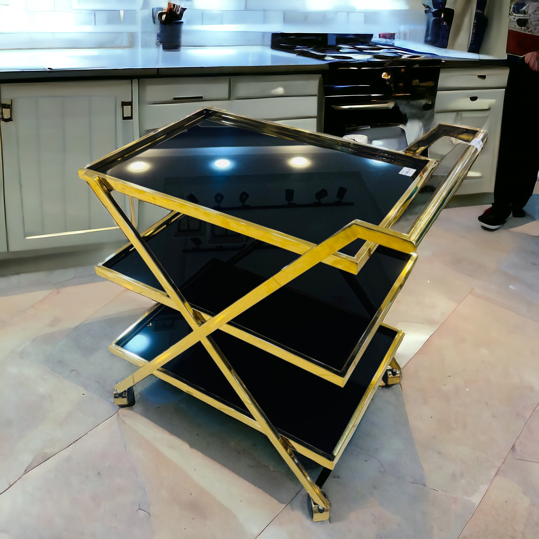 Luxury 3 Tier Metal Tea Trolley