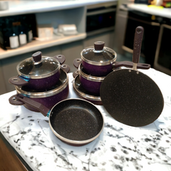 DESSINI 18 Pcs Cookware Set-Purple