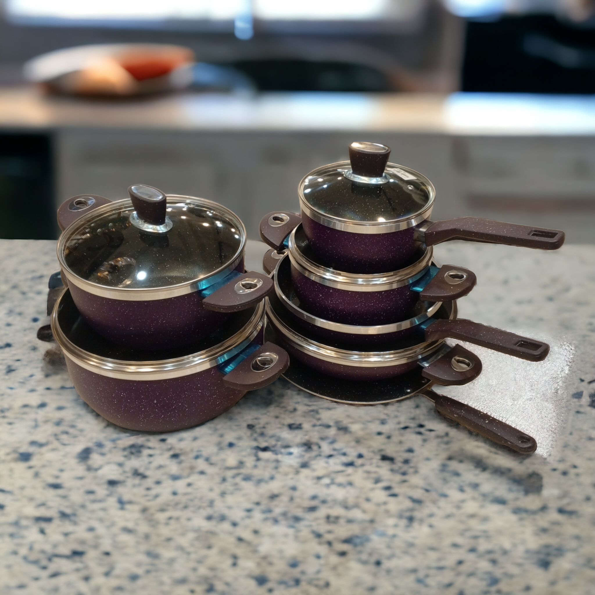 DESSINI 18 Pcs Cookware Set-Purple