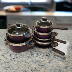 DESSINI 18 Pcs Cookware Set-Purple