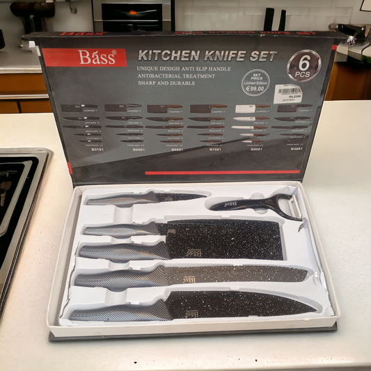Bass 6 Pcs Stainless Steel Knife Set-D2
