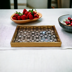 Acrylic Serving Tray Golden&Black-Large