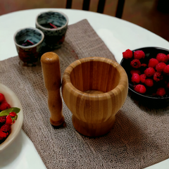 Wooden Mortar and Pestle Medium
