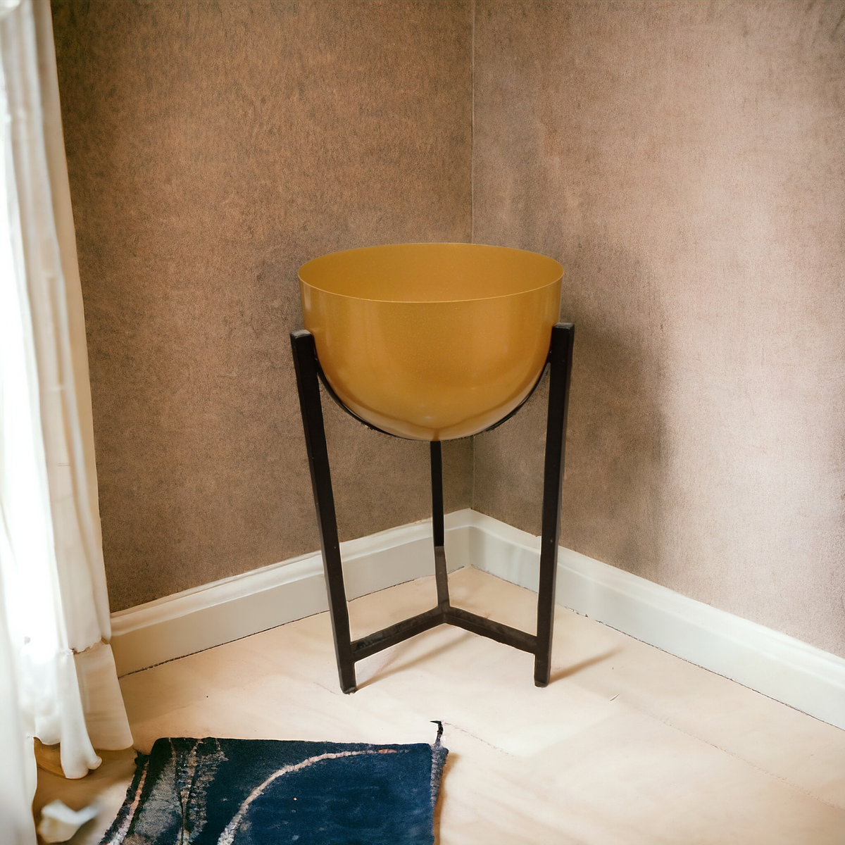 Golden Bowl Planter with Stand-Small