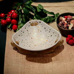 Ceramic Bowl With Wooden Stand-D3