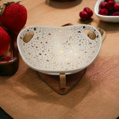 Ceramic Bowl With Wooden Stand-D3