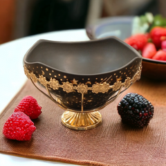 Ceramic Bowl with Golden Stand