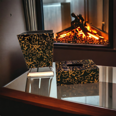 Wooden Dustbin and Tissue Box Set -D1