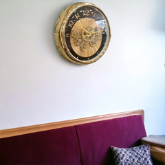 Wall Gear Clock Golden-2006