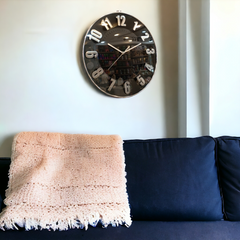 Wall Clock Black & Silver-3307