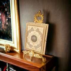 Golden Beautiful Quran Box With Stand-design 1