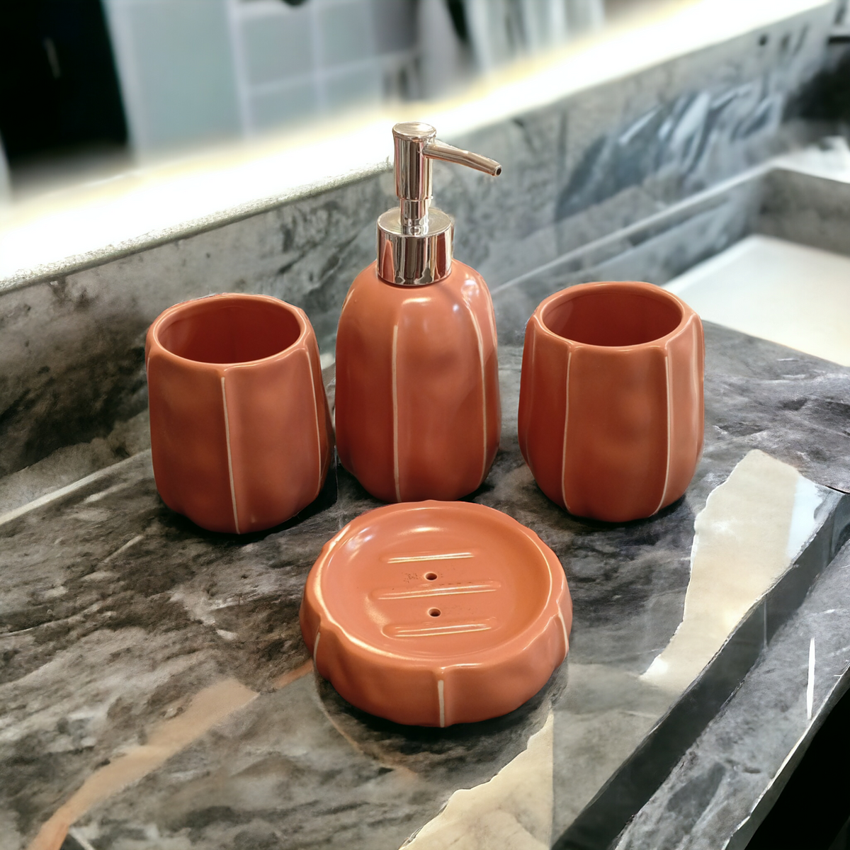 Ceramic Bath Set -Curved Design