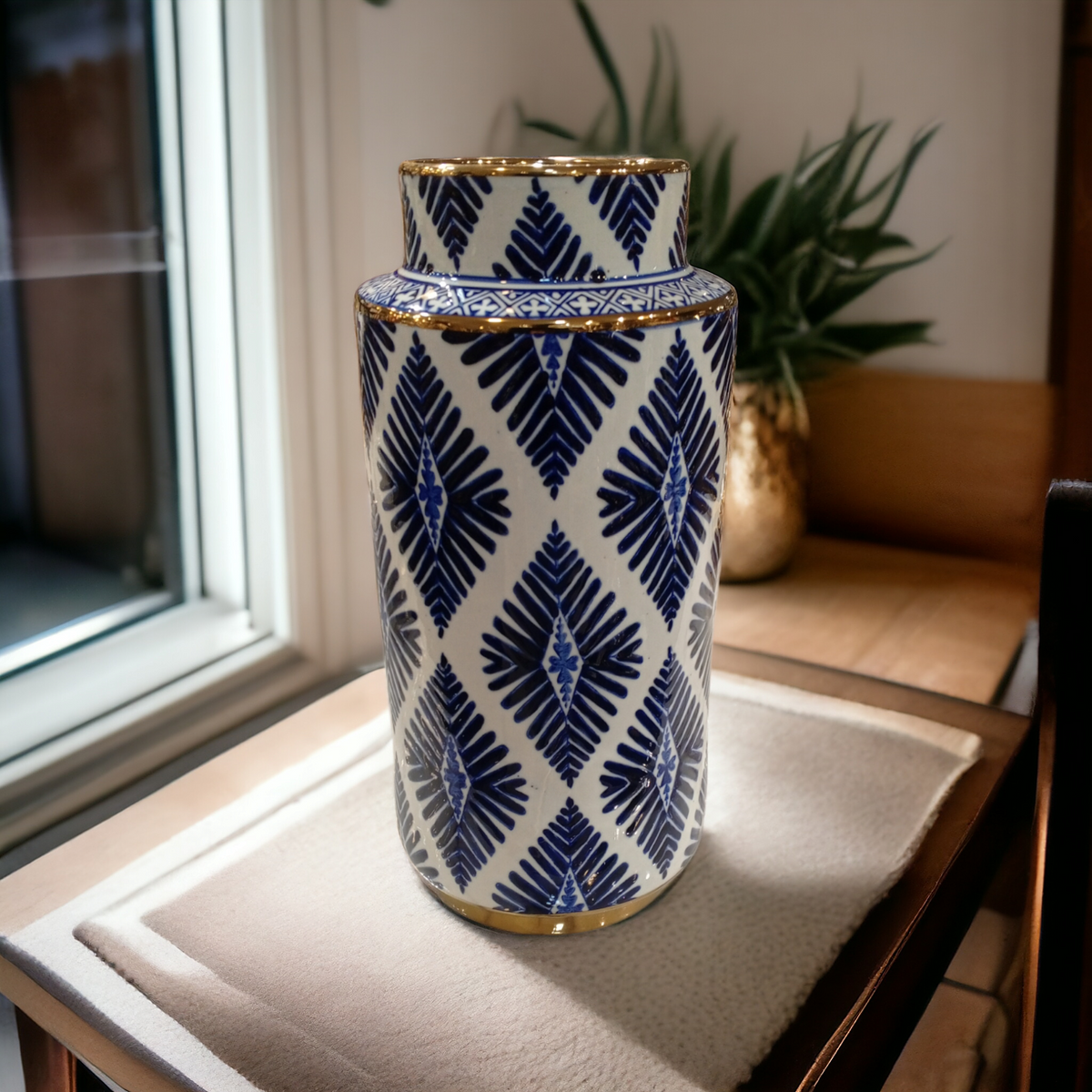 Ceramic Blue and White Vase-D1