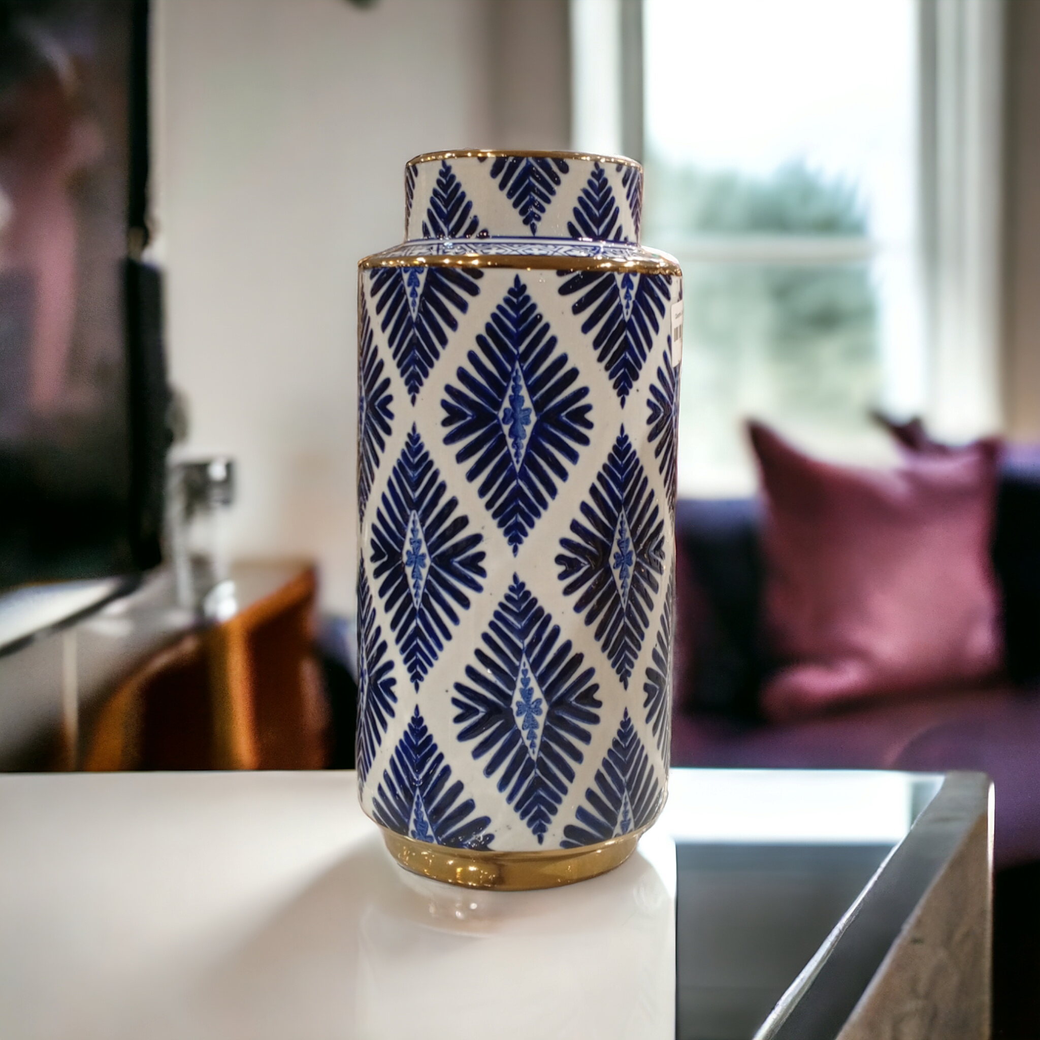 Ceramic Blue and White Vase-D1