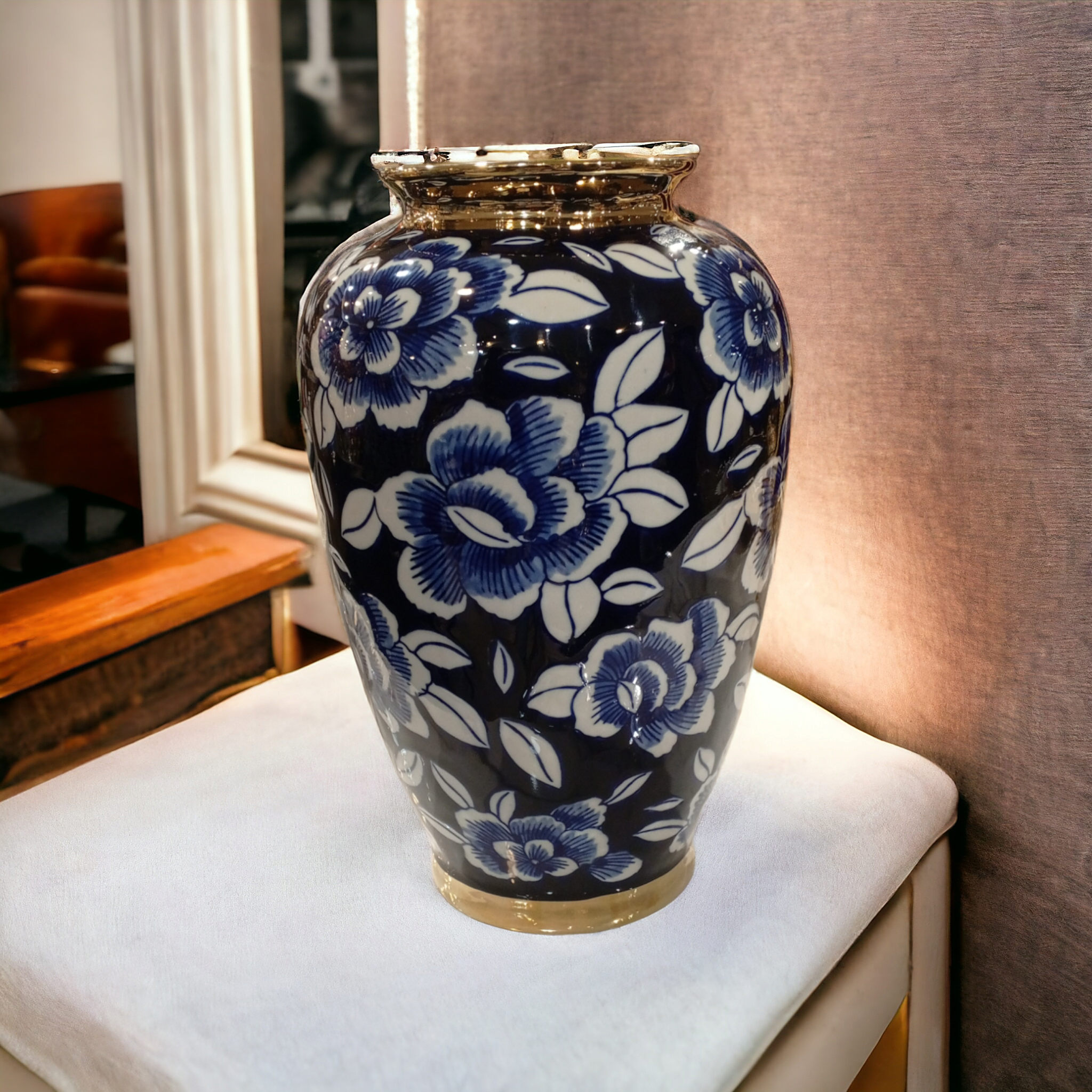 Ceramic Blue and White Vase-D4